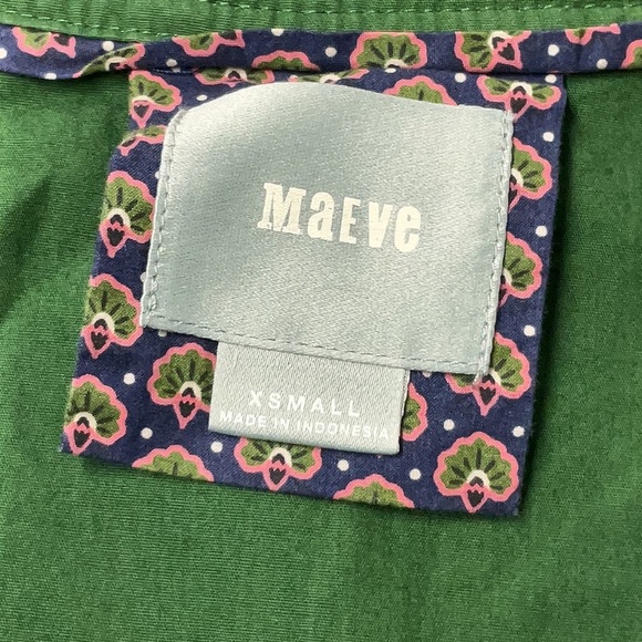 Anthropologie Maeve Green Flutter Sleeve Poplin Tunic Dress Women’s Size XS - Picture 6 of 7